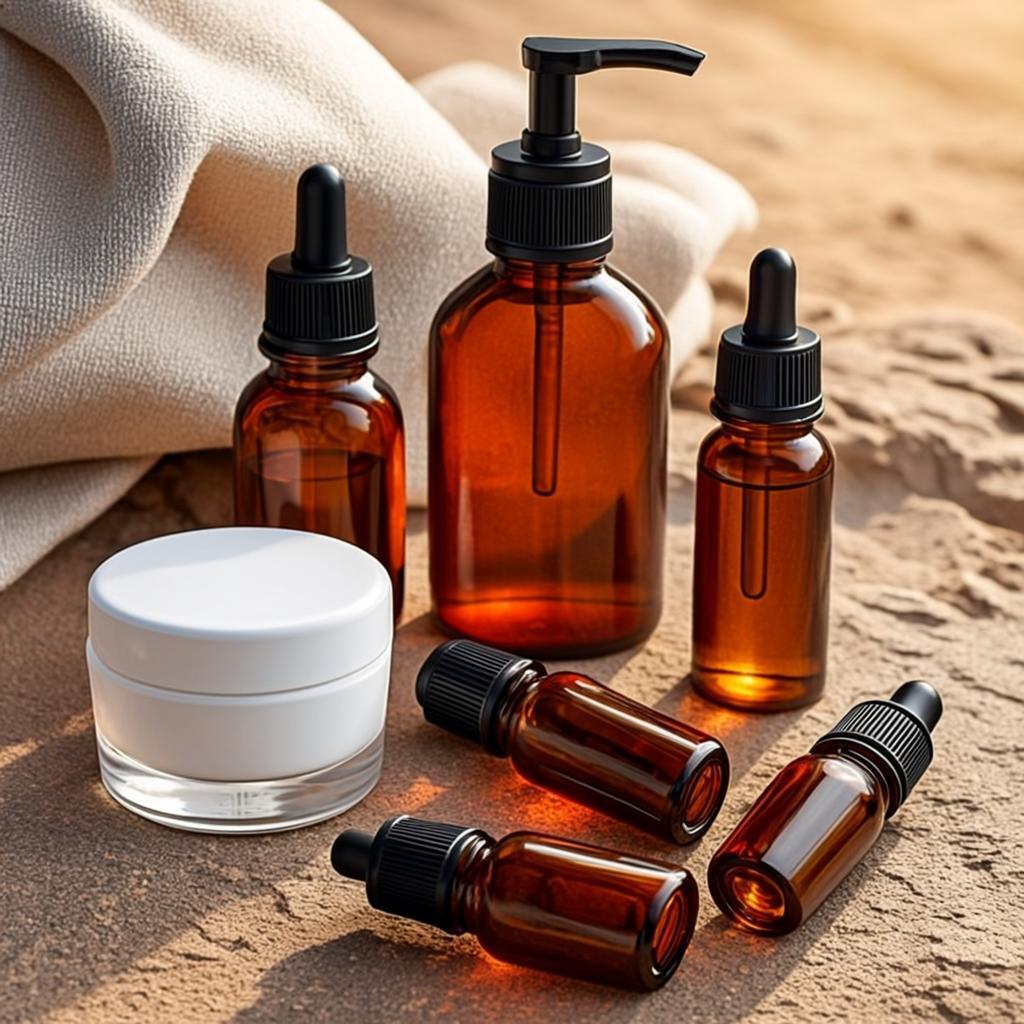 Skincare products still life