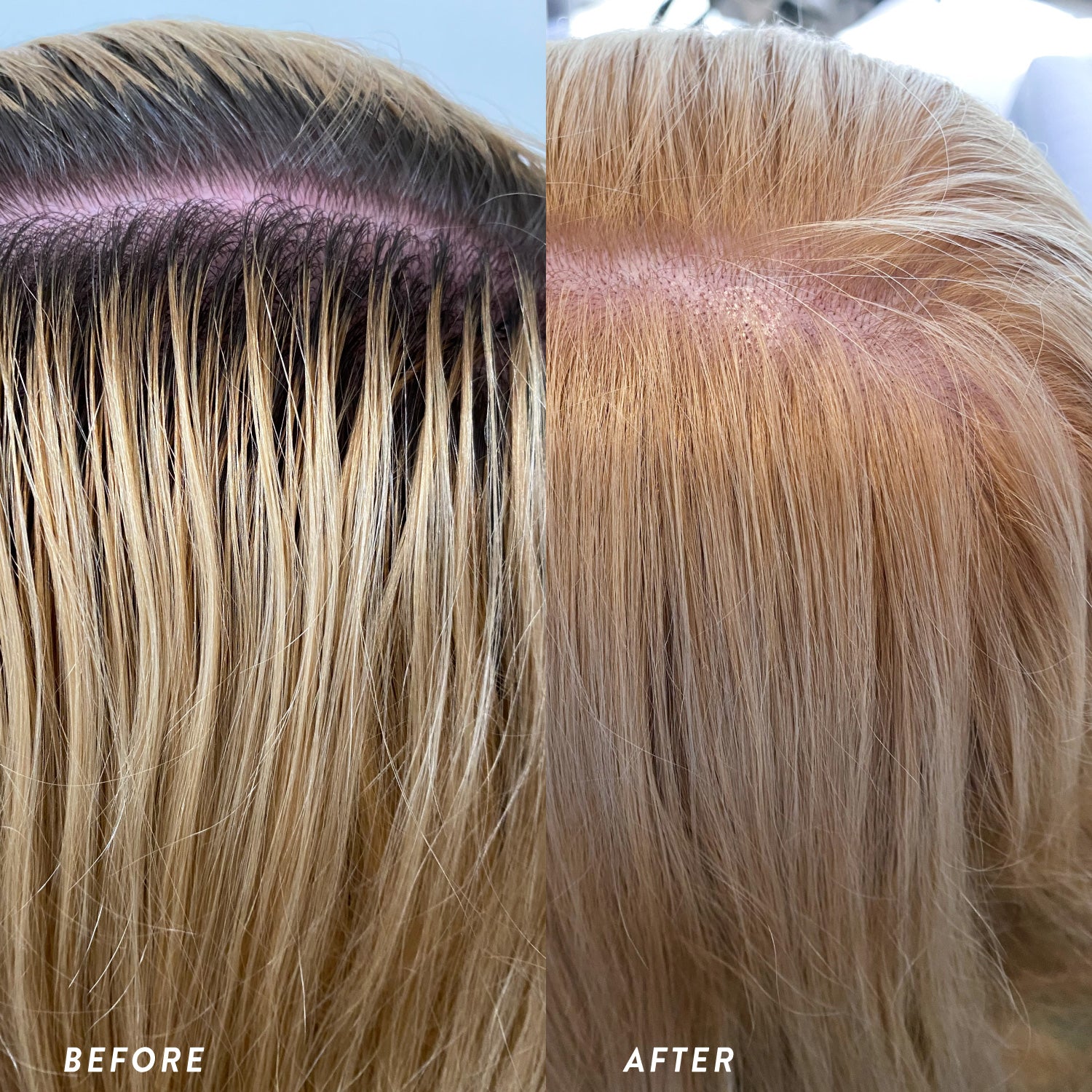 Hand-painted balayage in progress