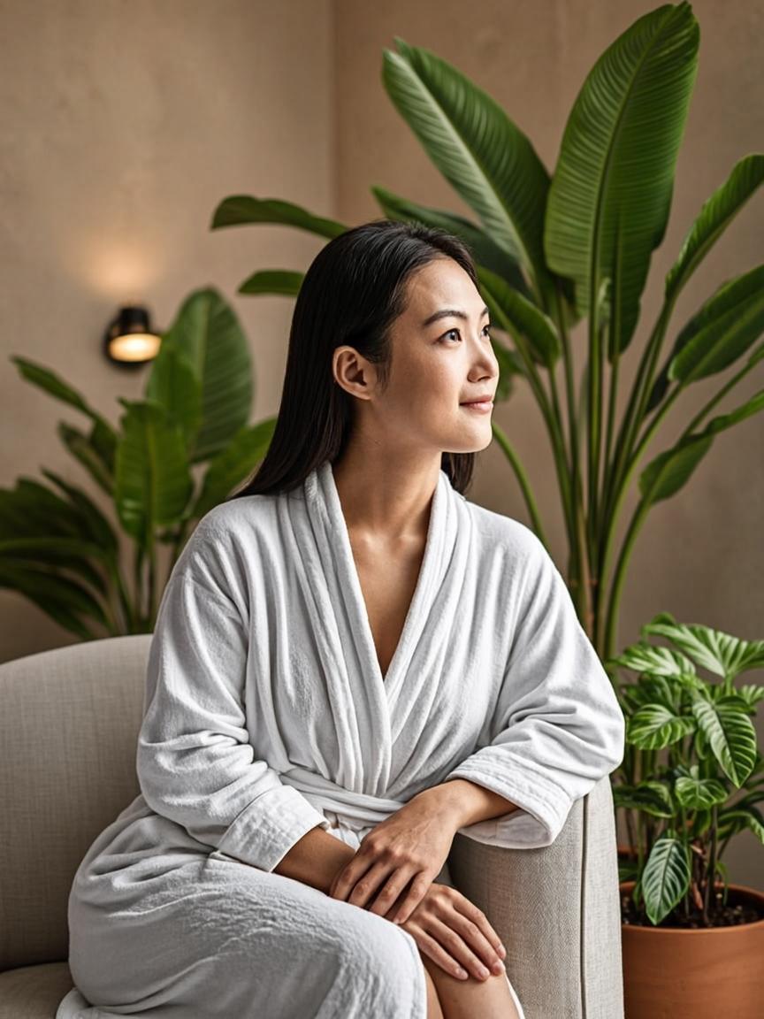 Guest relaxing in ANILA spa lounge